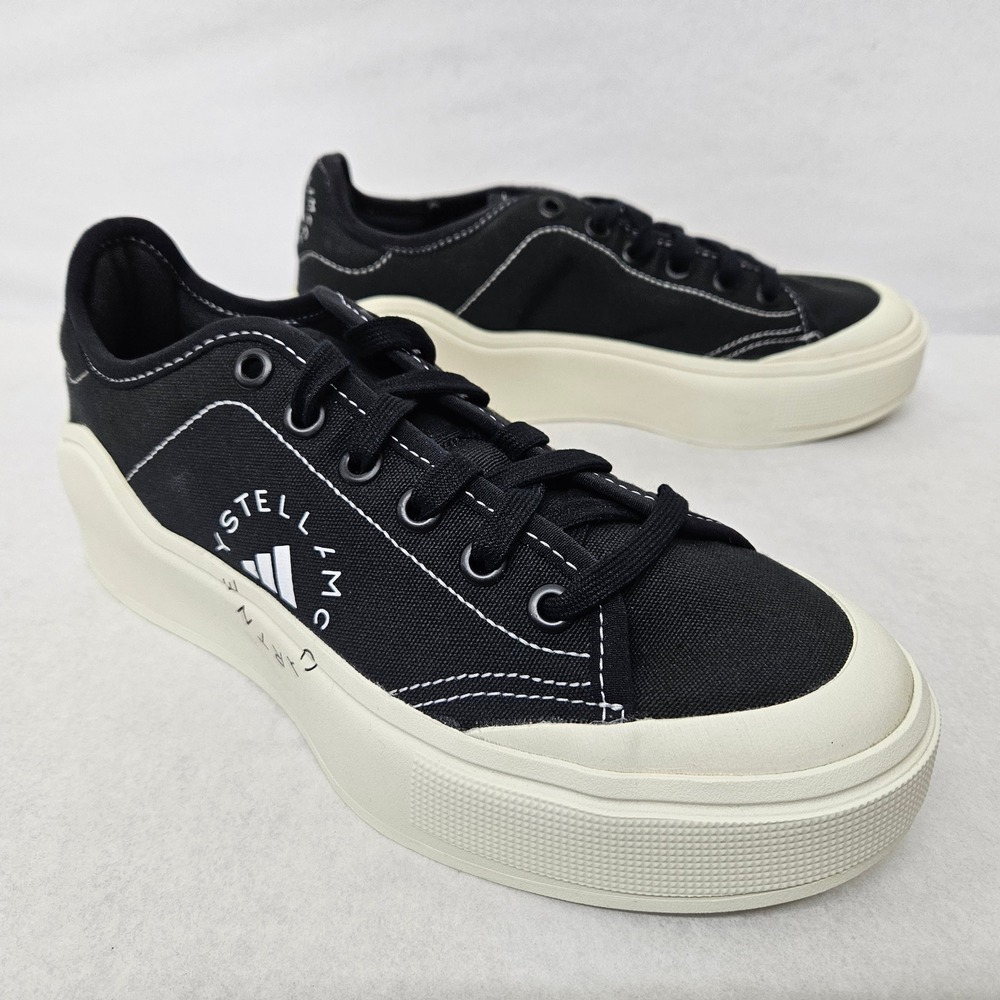 Adidas Stella McCartney Court Cotton Fashion Sneaker HP5702 Black Men's Size 6.5